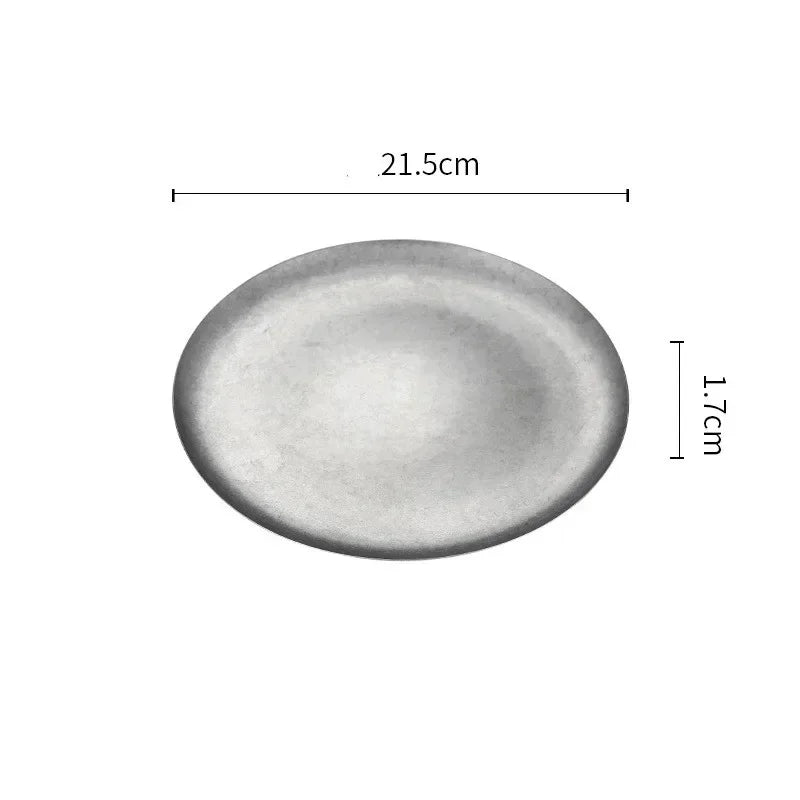 304 Stainless Steel Vintage Dessert Plate