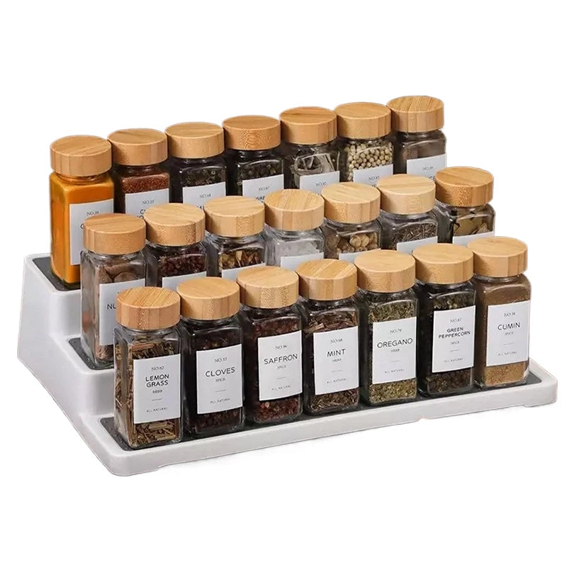1Pc 120ml Glass Spice Jars with Bamboo Lid Spice Seasoning Containers Salt Pepper Shakers Spice Organizer Kitchen Storage Set