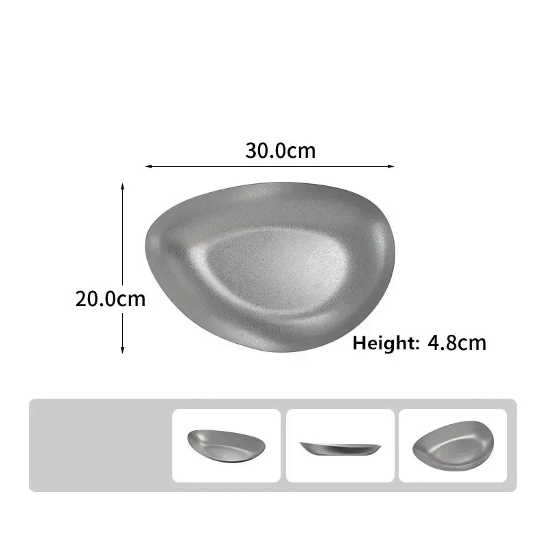 304 Stainless Steel Vintage Dessert Plate