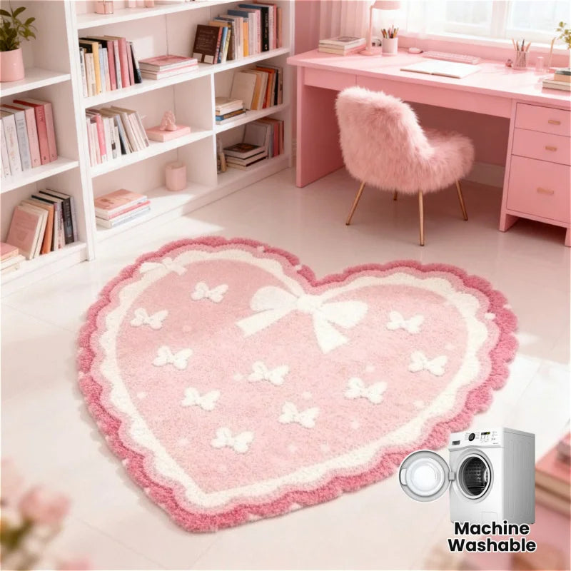 VIKAMA Adorable Bow Tie Plush Rug Valentine&