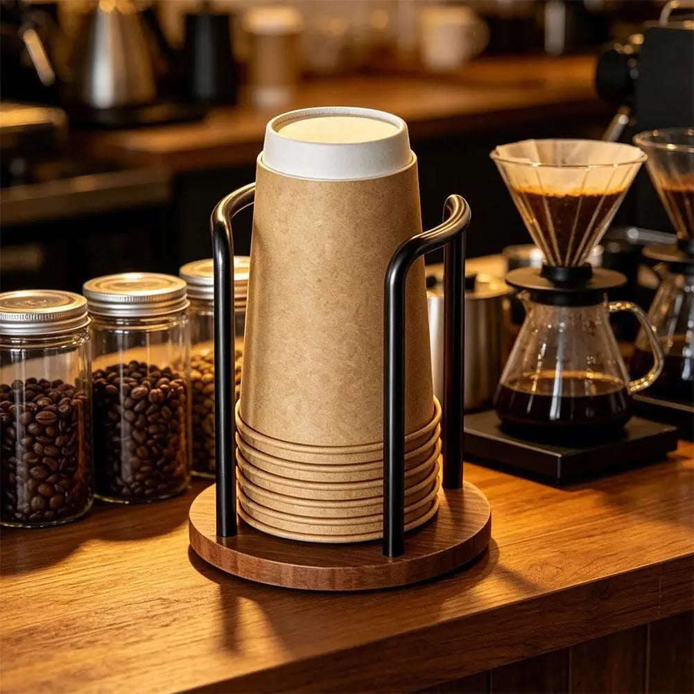 Disposable Cup Holder Multi-function Coffee Cup Organizer Desktop Teacup Storage Rack Table Decor Stand for Home Countertop Use