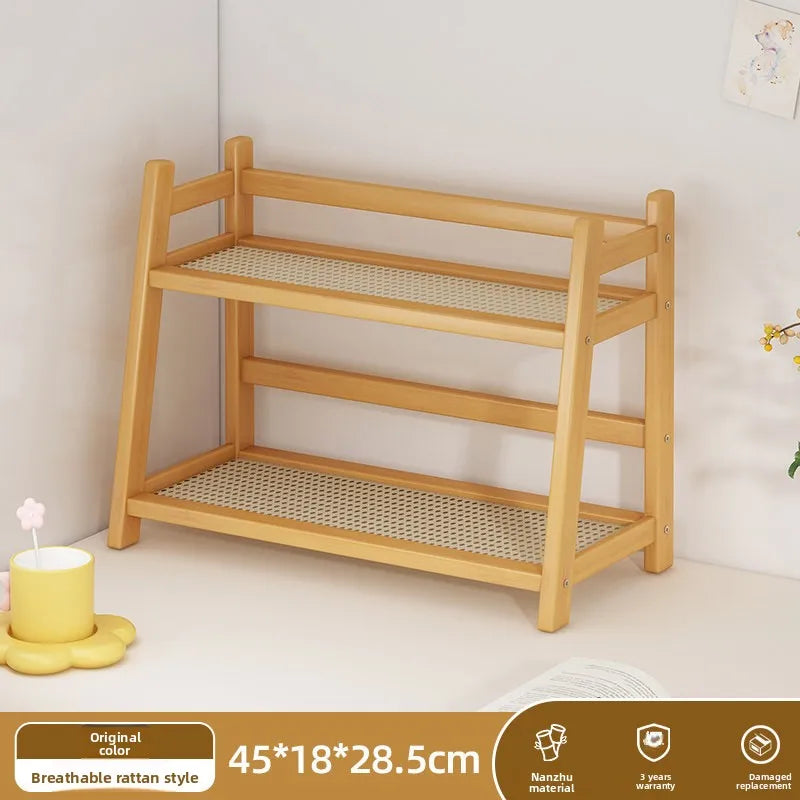 Multi Layer Natural Bamboo Desktop Cup Storage Rack Coffee Mug Tea Glass Organizer Kitchen Countertop Display Decor Shelf