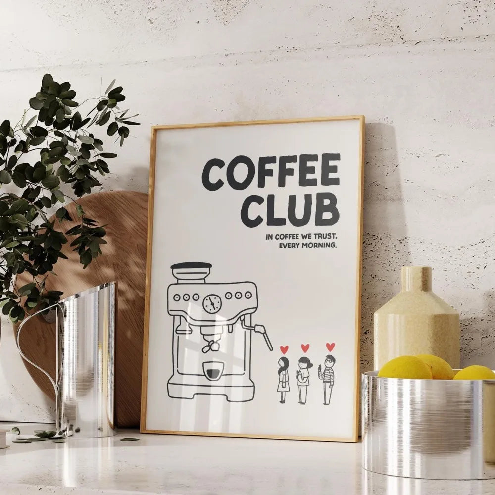 Frameless,Coffee Poster,Espresso Printing,Fashion Kitchen Decor,Coffee Bar Decor,Retro Coffee Wall Art,Kitchen Wall Printable