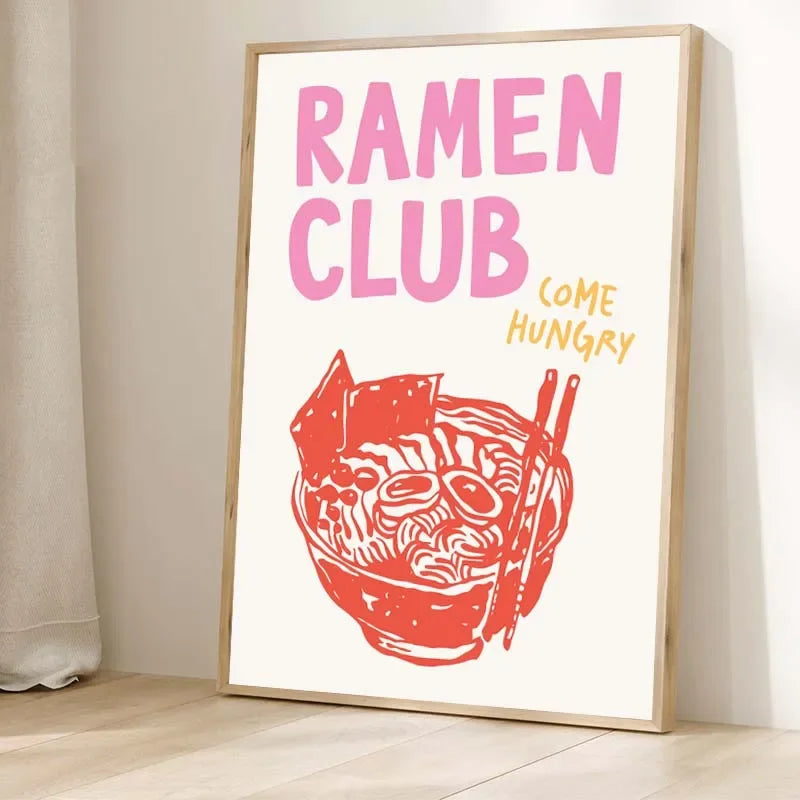 Retro Food Poster Canvas Printing Chef Cafe Morning Breakfast Pasta Coffee Club Kitchen Wall Art Pictures Home Decor Art Poster