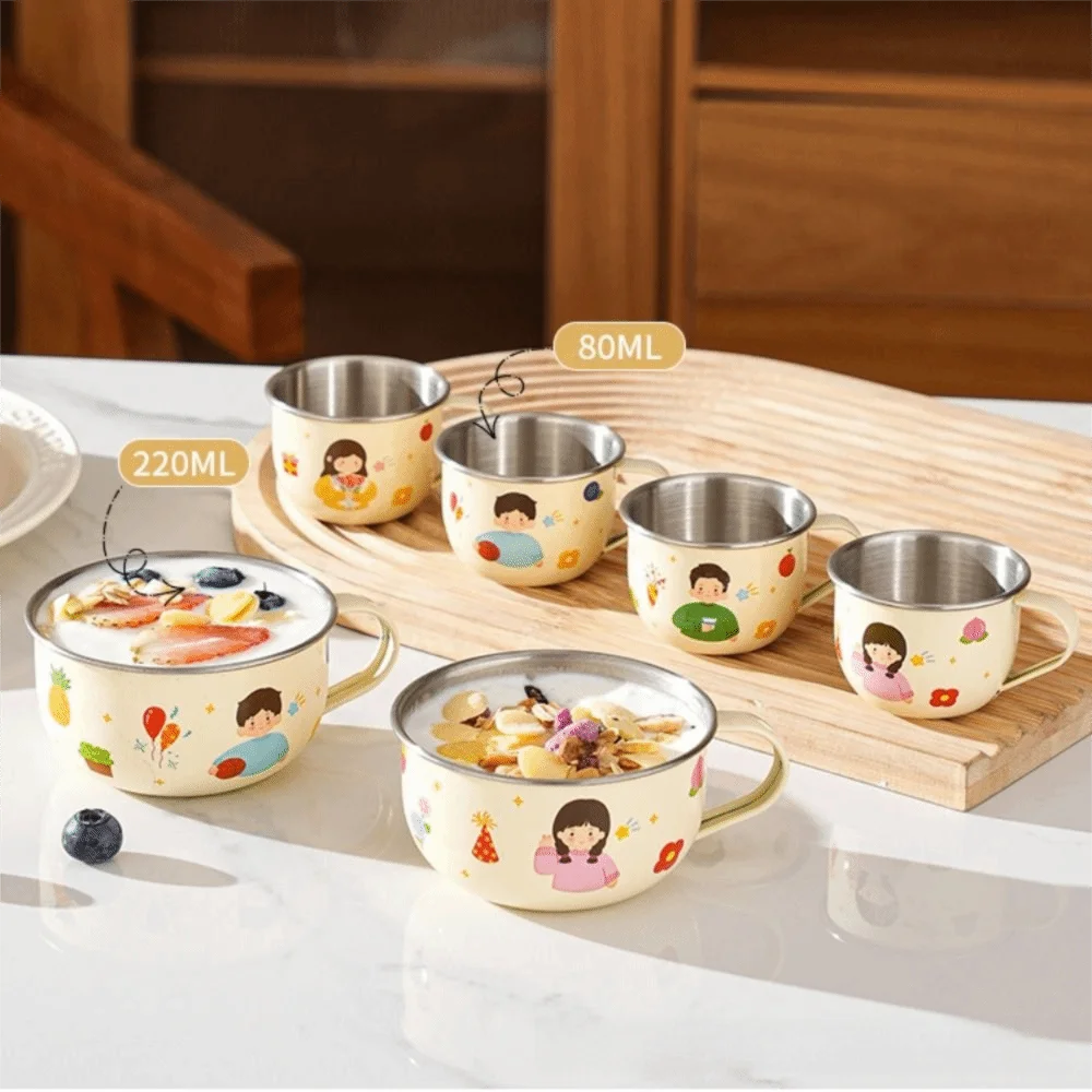 Stainless Steel Kids Stainless Cup 80/220ml Open Mouth Design Toddler Training Mug Mini Small Size High Appearance Level