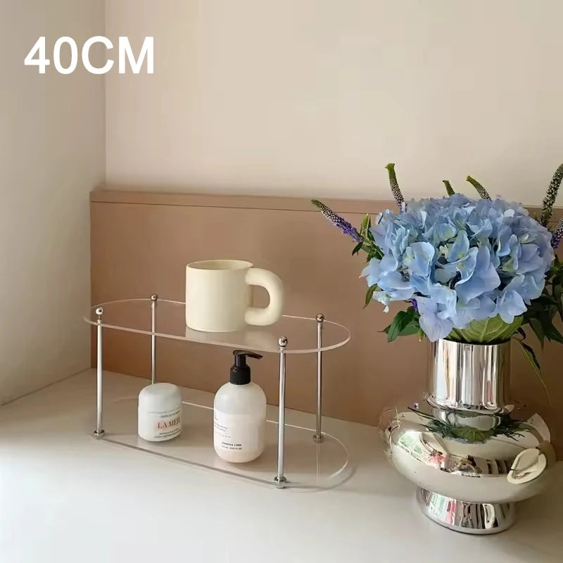 Ins Style Acrylic Storage Rack Desktop Organizer Perfume Jewelry and Cups Display Stand 3 Layers Removable Decorative Shelf