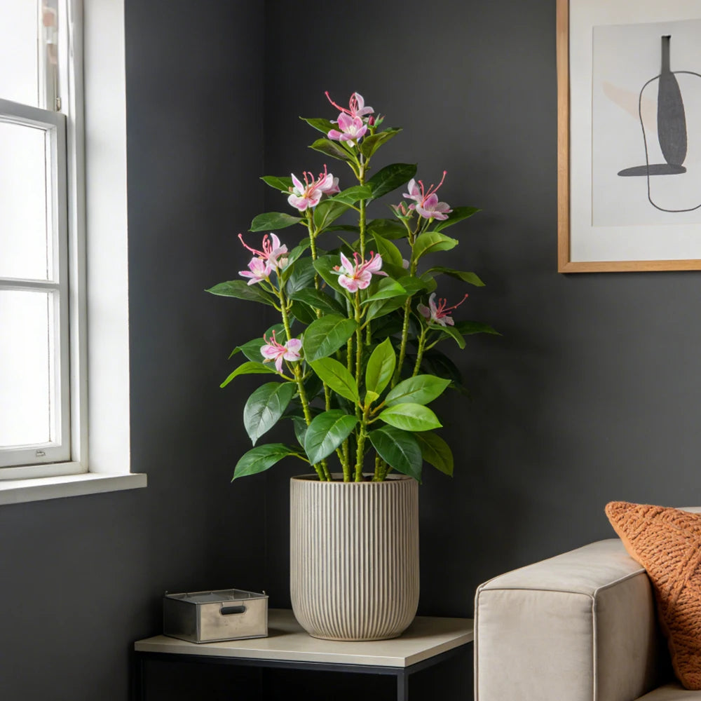 21-40cm Artificial Azalea Flowers Fake Ficus Tree Faux Magnolia Plants Branch Tropical Plastic Banyan Leaf For Home Office Decor