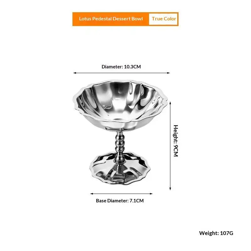 △ Stainless Steel Salad Cup Food Grade Ice Cream Cup Goblet Retro Dessert Bowl Fruit Yogurt Snack Bowl Household Kitchen Tools