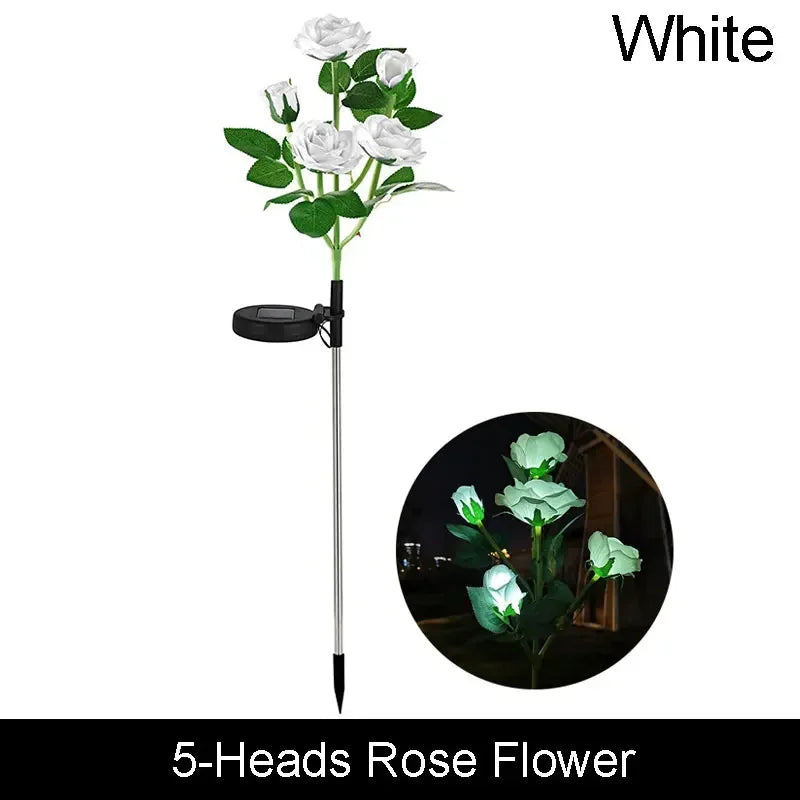 1pc 7-head Solar Artificial Orchid Flower Lawn Lights for Patio Yard Garden Wedding Christmas Decoration LED Solar Ground Lights