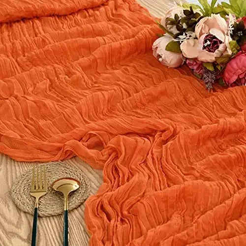 Gauze Table Runner Dinning Decoration 90*300CM Rustic Country Boho Beach Wedding Party Table Decor Christmas Table Runners