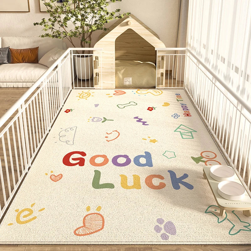 VIKAMA pet Petting Park Floor Mat Enclosure Area Floor Is Waterproof For Dog Food. Easy To Clean And Maintain.