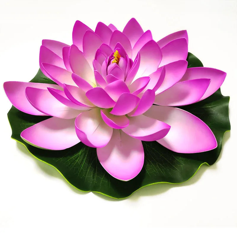10/17/28/40/60cm Lotus Artificial Flower Floating Fake Lotus Plant Lifelike Water Lily Micro Landscape for Pond Garden Decor