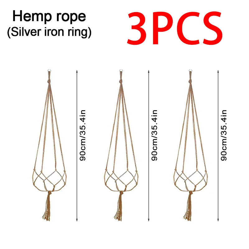 Hanging Plant Pot Hanging Basket Vases with Hook Creative Macrame Suspension Plant Planters for Hanging Flower Pot Net
