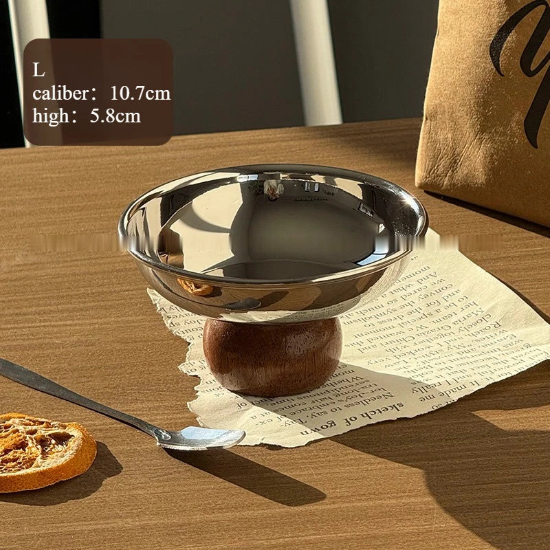 Ins Style Creative Short Bowl Stainless Steel Dessert Bowl High-looking Snack Bowl Ice Cream Cup Pudding Cup
