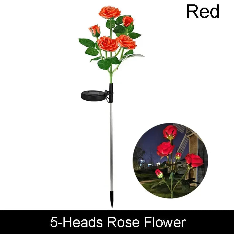 1pc 7-head Solar Artificial Orchid Flower Lawn Lights for Patio Yard Garden Wedding Christmas Decoration LED Solar Ground Lights
