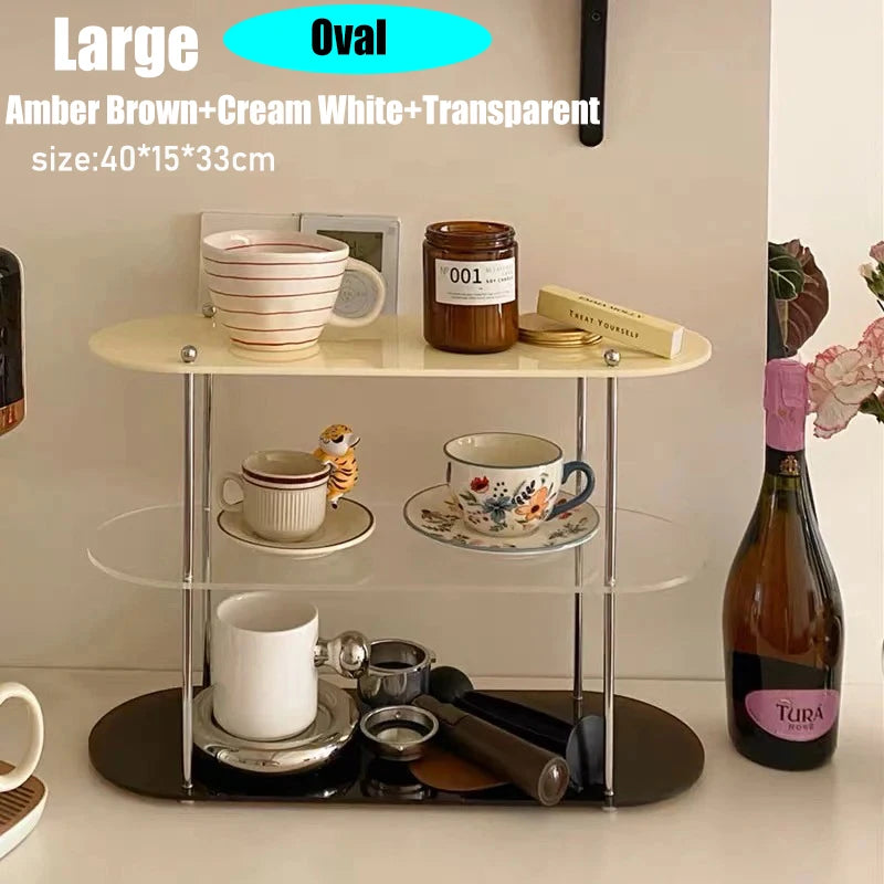 Ins Style Acrylic Storage Rack Desktop Organizer Perfume Jewelry and Cups Display Stand 3 Layers Removable Decorative Shelf