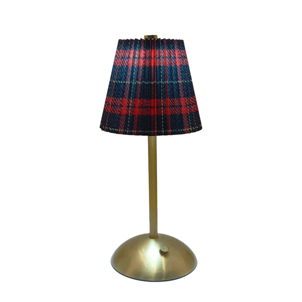 Metal Base Pleated Desk Lamp Fabric Shade Pastoral Style Touch Bedside Lamp Dimmable Wireless Bedside Ambient Light Bedroom