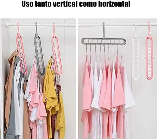 1/2pcs 9 Holes Clothes Coat Hanger Organizer Multi-port Support Drying Racks Plastic Cabinet Storage Rack Hangers for Clothes
