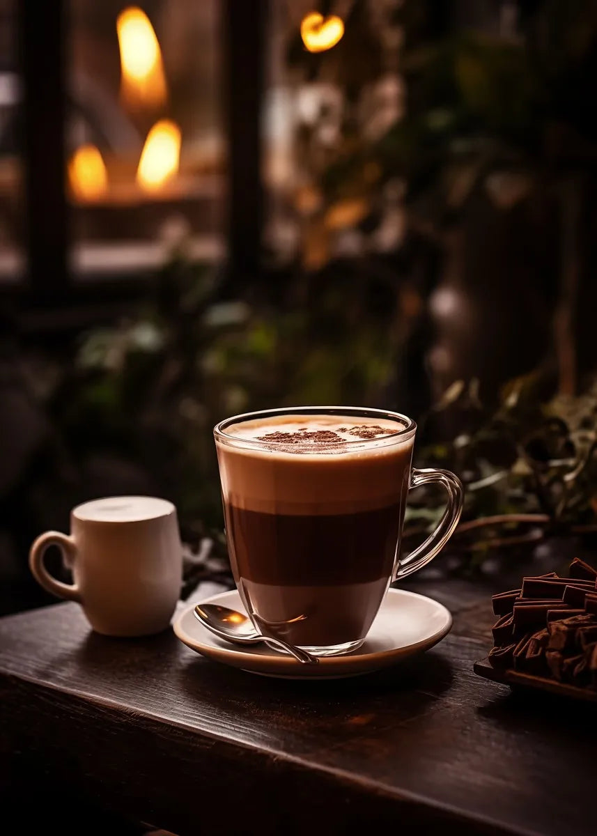 Coffee Cup And Beans Photograph Posters Delicious Coffee Latte Breakfast Prints Canvas Painting Wall Art Picture Home Room Decor