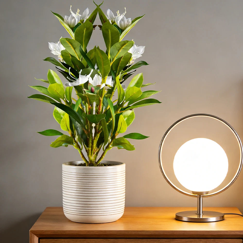 21-40cm Artificial Azalea Flowers Fake Ficus Tree Faux Magnolia Plants Branch Tropical Plastic Banyan Leaf For Home Office Decor