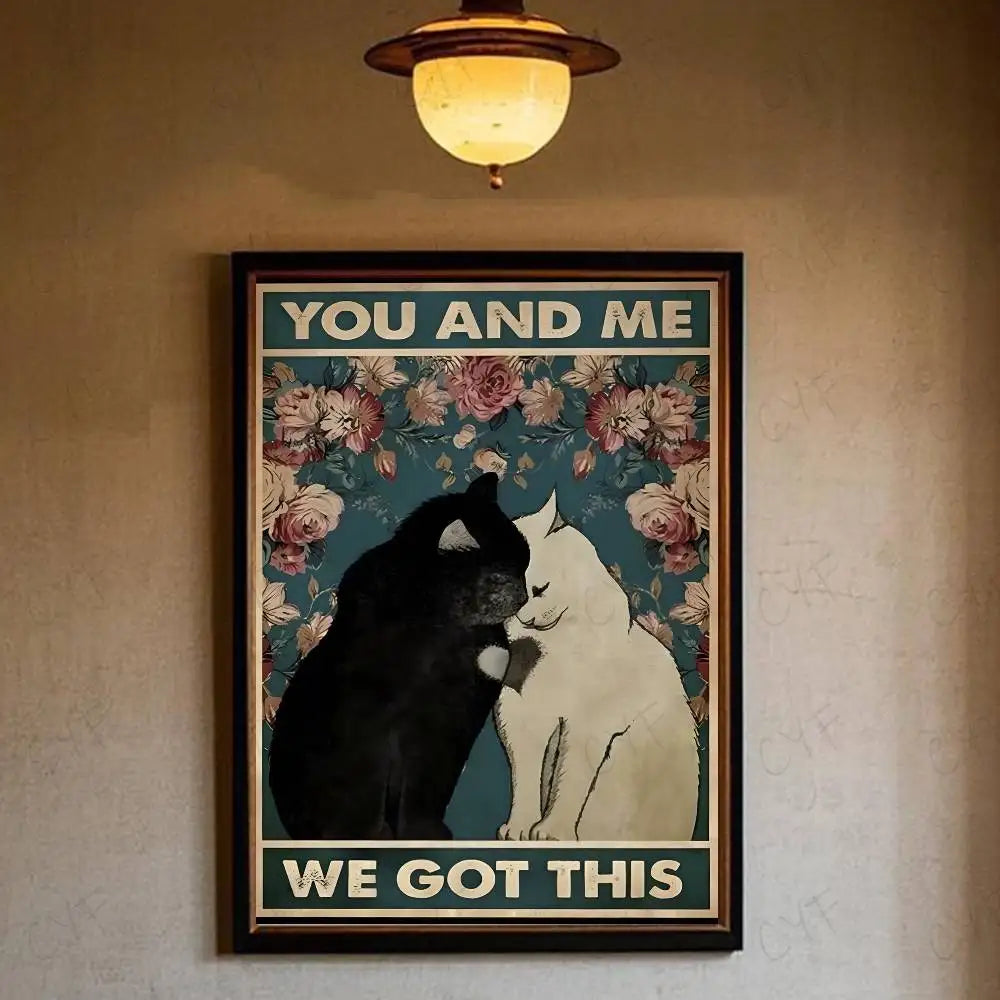 Interesting Cats And Quotes Poster HD art wall waterproof home living room bedroom bar aesthetic decoration