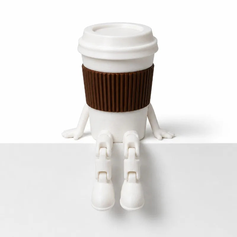 3D Printed Coffee Corner Decor, Articulated Moka Pot Coffee Bean Cup Mug Chocolate Figures, Coffee Station Shelf Decor, Gift