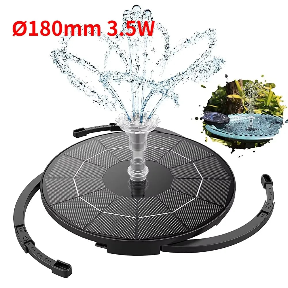 Solar Fountain Pump,DIY Water Fountain Kit,with Multiple Nozzles 9.8ft Cord&3 Bracket Stable Floating,DIY Garden Pond Bird Bath