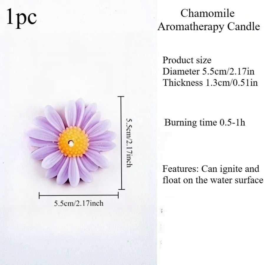 1pc/5pcs Cute Daisy Chamomile Scented Candle Soy Wax Aromatherapy Candle Home Bedroom Table Decor Wedding Birthday Gift