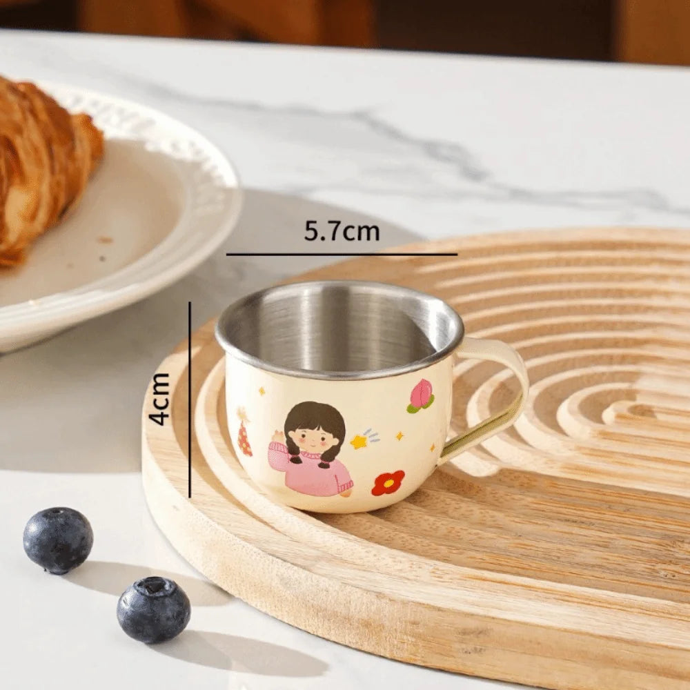 Stainless Steel Kids Stainless Cup 80/220ml Open Mouth Design Toddler Training Mug Mini Small Size High Appearance Level