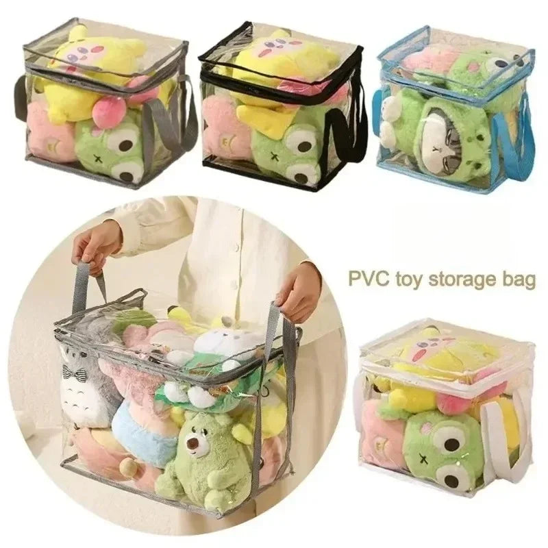 1/3/5PCS Transparent Toy Storage Box Large Capacity Waterproof Dustproof Folding Organizer Bag for Home Closet Bedroom Supplies