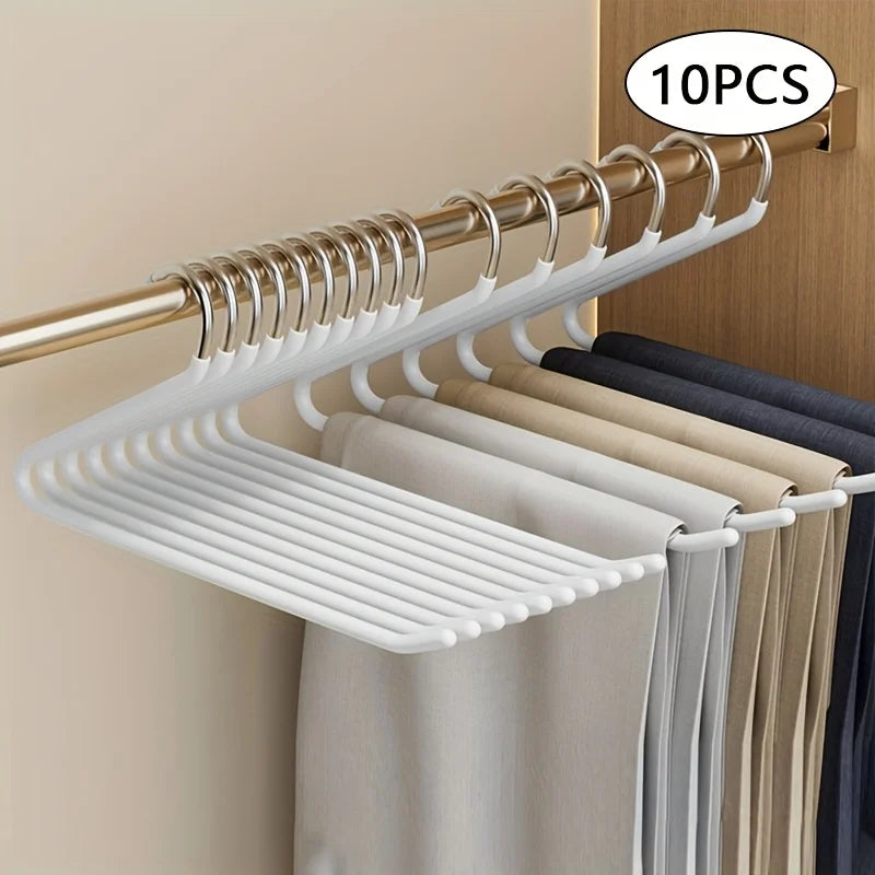 10pcs Space-saving Goose Z-shaped Pants Hanger Durable Metal Material Multi-functional Pant Storage Household Supplies