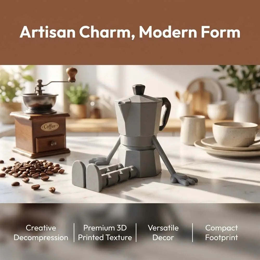 3D Printing Coffee Bean Ornaments Mocha pot Multi Functional Coffee cup Ornament Sculpture Funny Home Decorations Barista