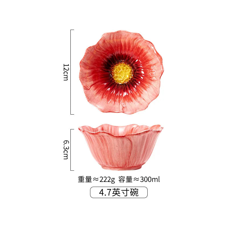 Floral Embossed Ceramic Dinnerware Set