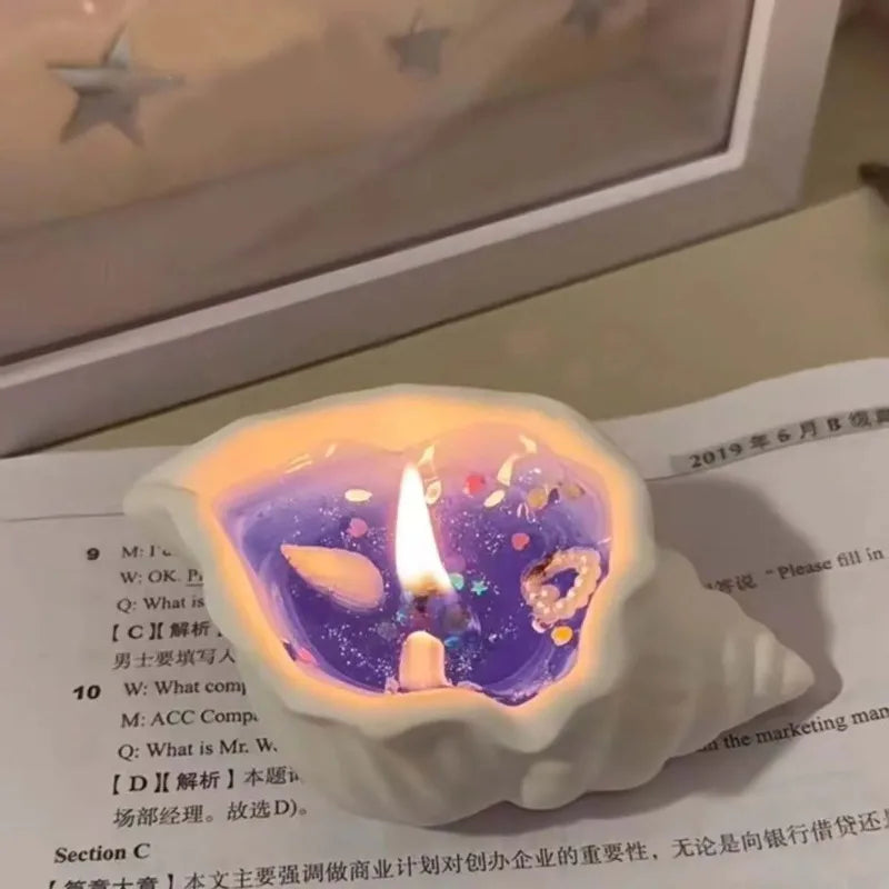 1pcs Sea Shell Aromatherapy Candle Creative Starfish Shell Scented Candle Sea Shell Candle Handmade Sea Shell Whirlpool Candles
