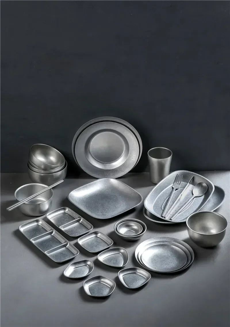 304 Stainless Steel Vintage Dessert Plate