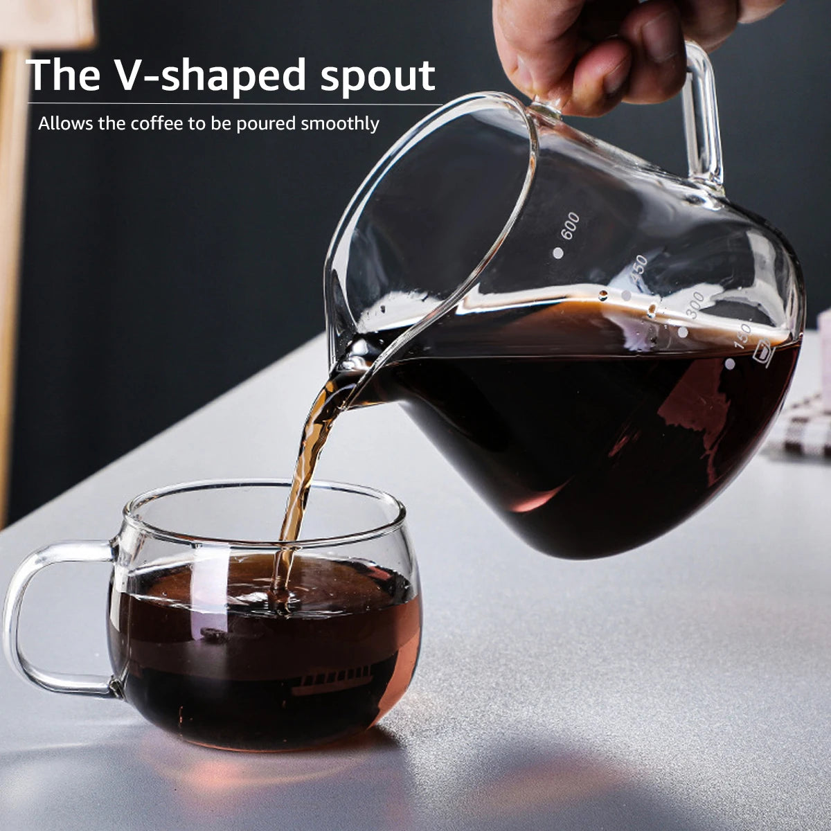 Pour Over Coffee Maker Set Glass Pot With Filter Coffee Dripper Brewer & Stainless Steel Gooseneck Kettle Coffee Filter Manual