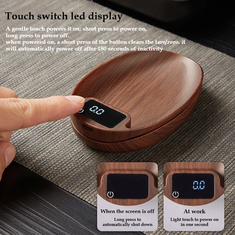 Coffee Beans Weight Pattern Electronic Tea Scale Touch Screen Long Battery Life Coffee Scale Precision 0.1g/200g Kitchen Scale