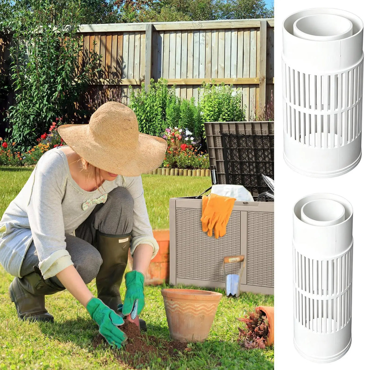 Worm Composting Bin Outdoor Composter Bin Farm Underground In Ground Worm Composter For Garden Kitchen Home Soil Inground