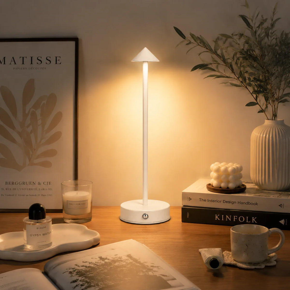 Touch Control Desk Lamp Minimalist Bedside Lamp Dimmable Night Light for Bedroom Living Room Office Decor