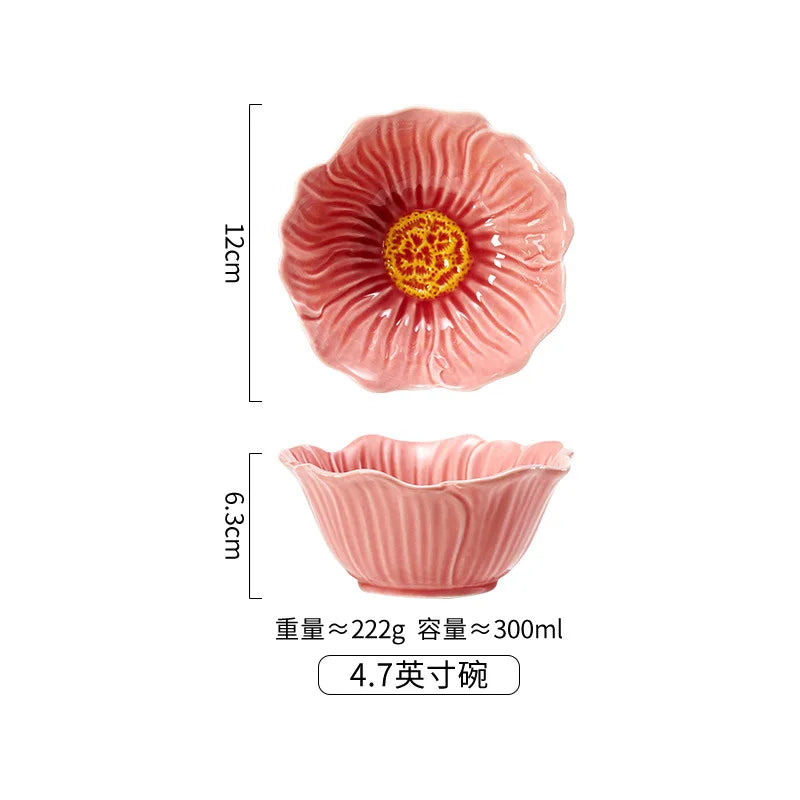 Floral Embossed Ceramic Dinnerware Set