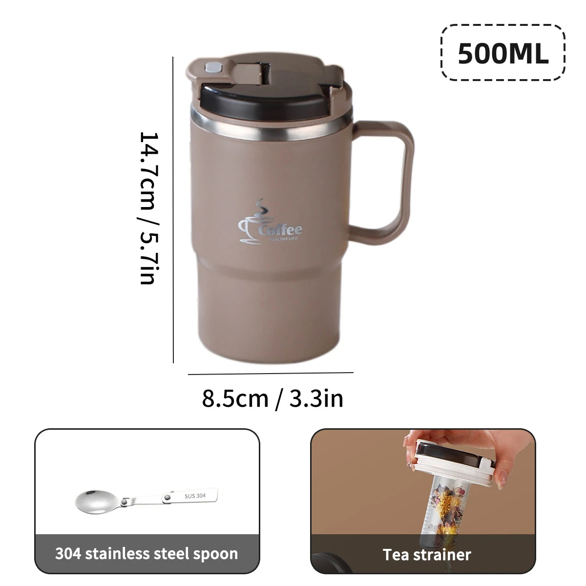 Double-Wall Insulated Travel Mug (450/500ml)
