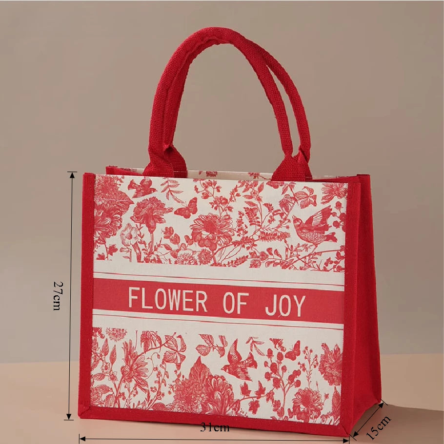 Wedding Holiday Party Wedding Party Gift Bag Canvas Tote Bag Festive Gift Wrapping Tote Bag