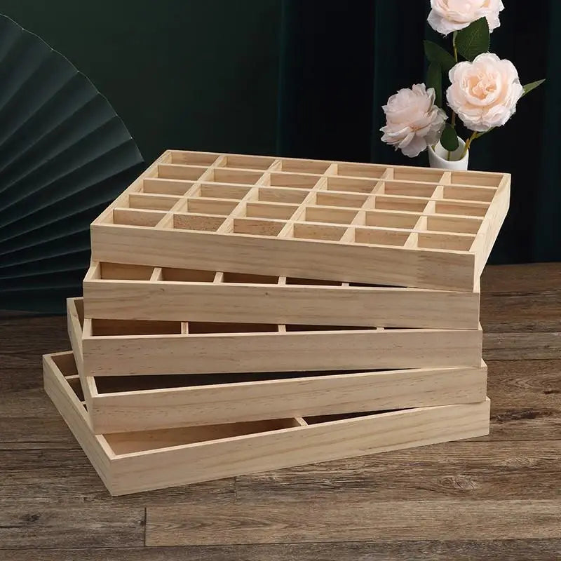 1Pcs Wooden Stackable Exquisite Jewelry Display Holder Portable Organizer Stand For Ring Earrings Necklace Trinkets Storage Case
