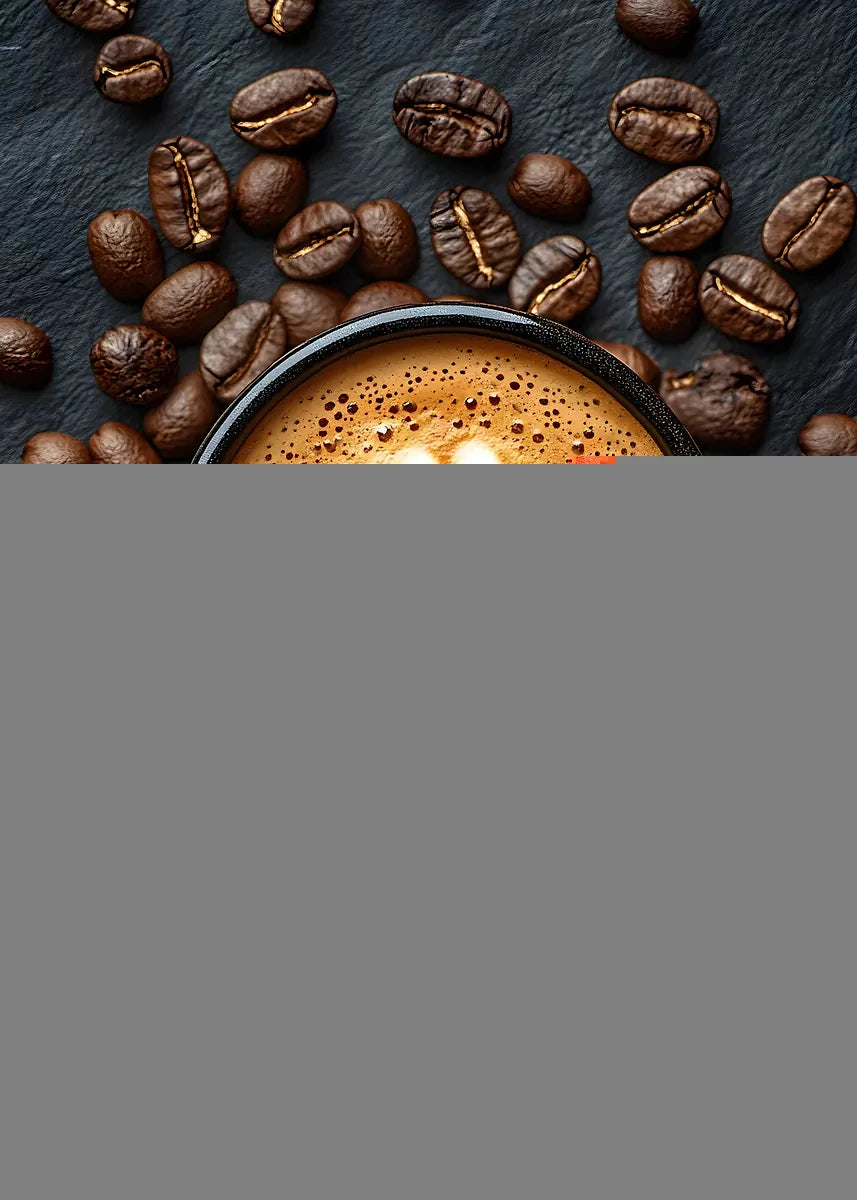 Coffee Cup And Beans Photograph Posters Delicious Coffee Latte Breakfast Prints Canvas Painting Wall Art Picture Home Room Decor