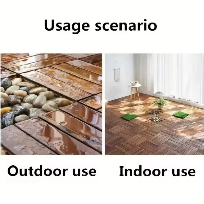 Solid Wood Flooring Balcony Bathroom Courtyard DIY Garden Terrace Outdoor Splicing Flooring Waterproof And Anti Slip Floor Mat