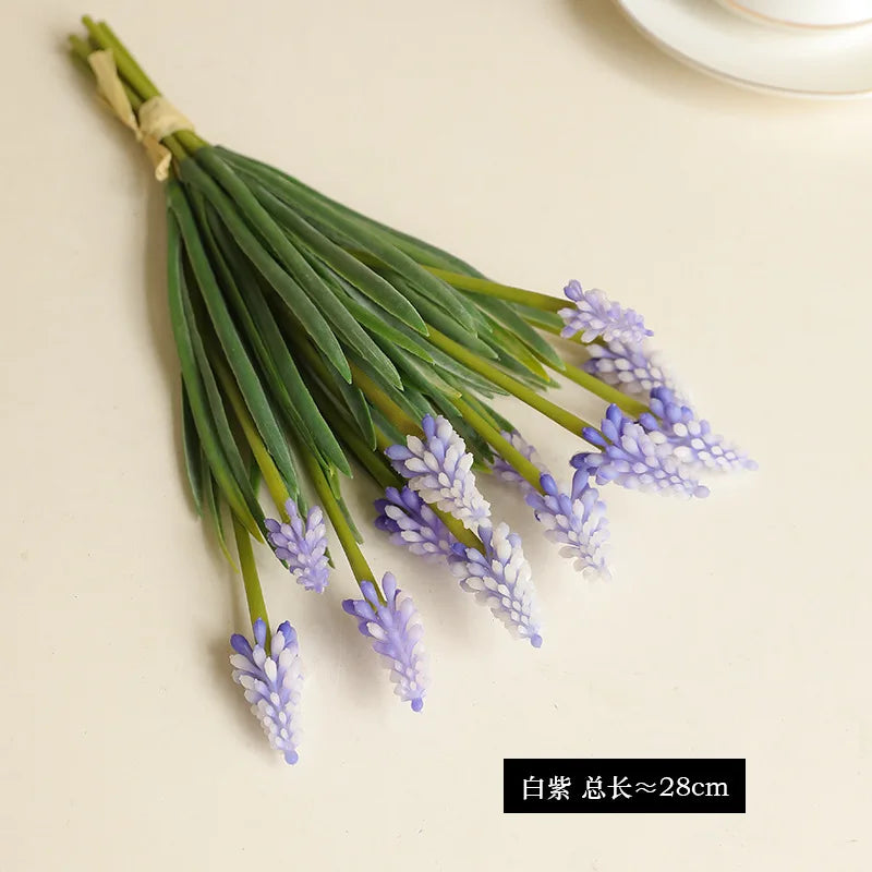 28CM Artificial Grape Hyacinth Bouquet – 5PCS Fake Flowers for Wedding & Home Décor