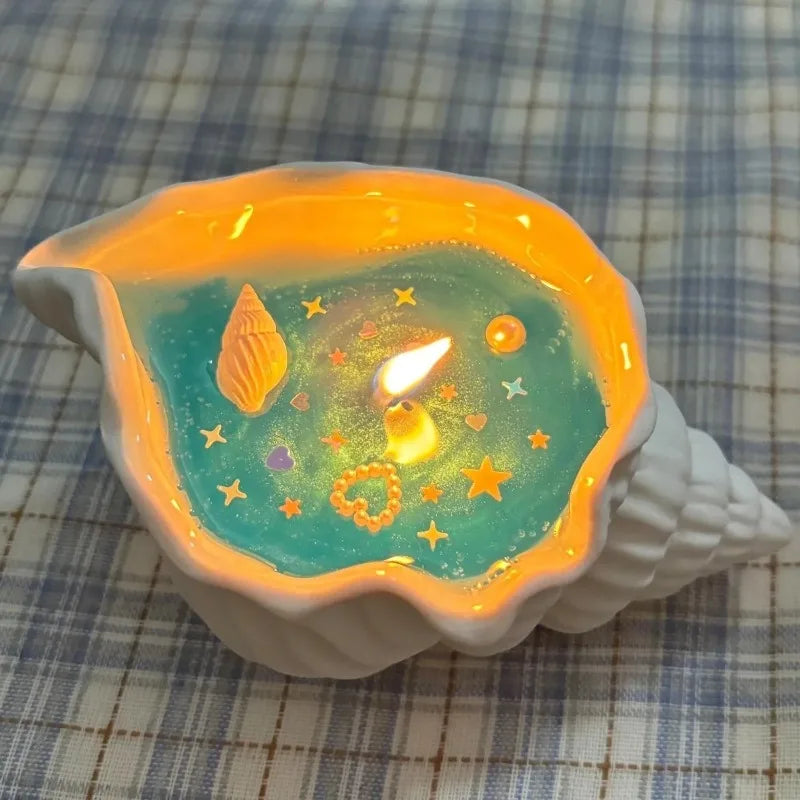 1pcs Sea Shell Aromatherapy Candle Creative Starfish Shell Scented Candle Sea Shell Candle Handmade Sea Shell Whirlpool Candles