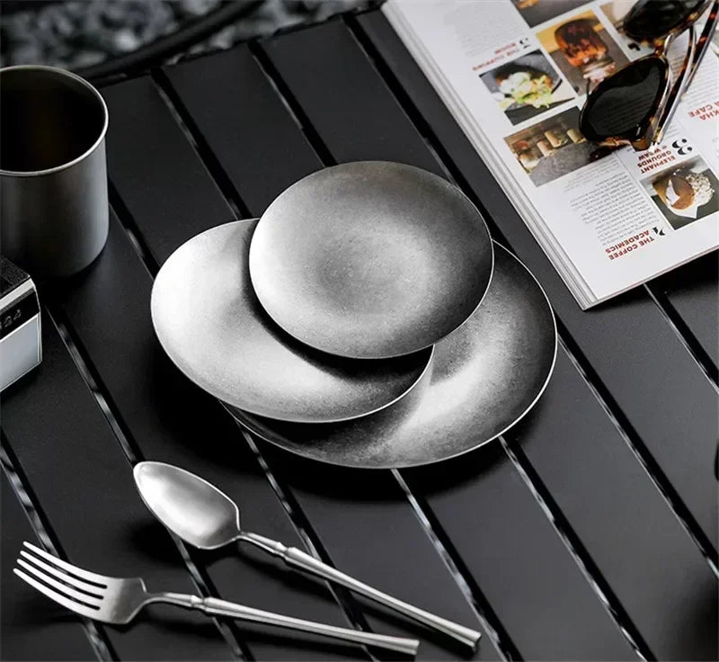 304 Stainless Steel Vintage Dessert Plate