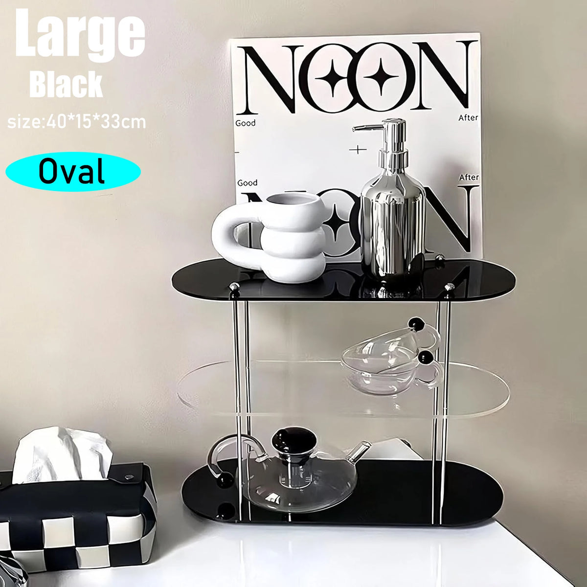 Ins Style Acrylic Storage Rack Desktop Organizer Perfume Jewelry and Cups Display Stand 3 Layers Removable Decorative Shelf