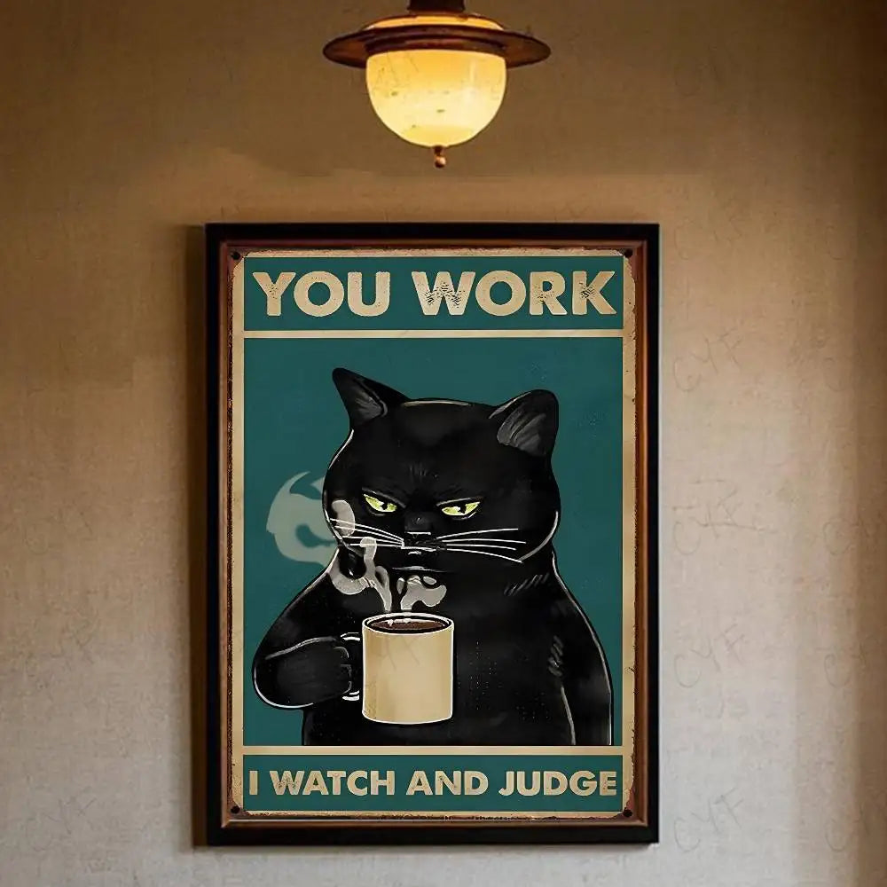 Interesting Cats And Quotes Poster HD art wall waterproof home living room bedroom bar aesthetic decoration